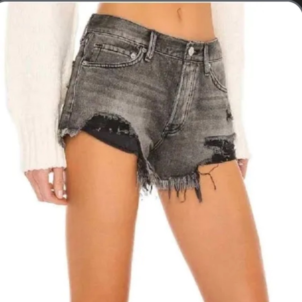 Free People Women's Black Denim Shorts